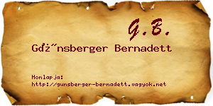 Günsberger Bernadett névjegykártya
