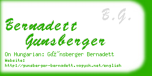 bernadett gunsberger business card